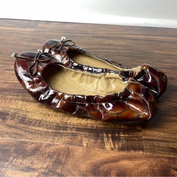 Donald J. Pliner Size 9 M Brown Animal Print Dance Ballet Dance Flat Shoe - Picture 6 of 11